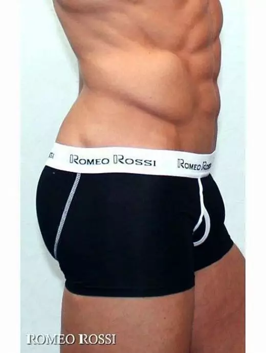 Набор боксеров на пришивной контрастной резинке черного цвета (5шт) Romeo Rossi RTRR365-01